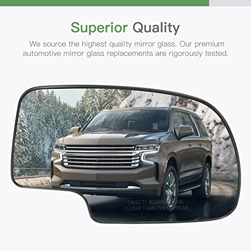 Passenger Side Mirror Glass Replacement for Chevy Silverado, Suburban, GMC Yukon XL (1999-2007)